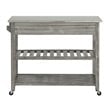 Boraam Sonoma Kitchen Cart with Stainless Steel Top in Storm Gray Wire-Brush