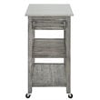 Boraam Sonoma Kitchen Cart with Stainless Steel Top in Storm Gray Wire-Brush