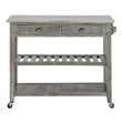 Boraam Sonoma Kitchen Cart with Stainless Steel Top in Storm Gray Wire-Brush