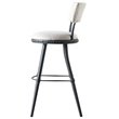 Boraam Steel Benton Adjustable Bar Stool in White and Gray Finish
