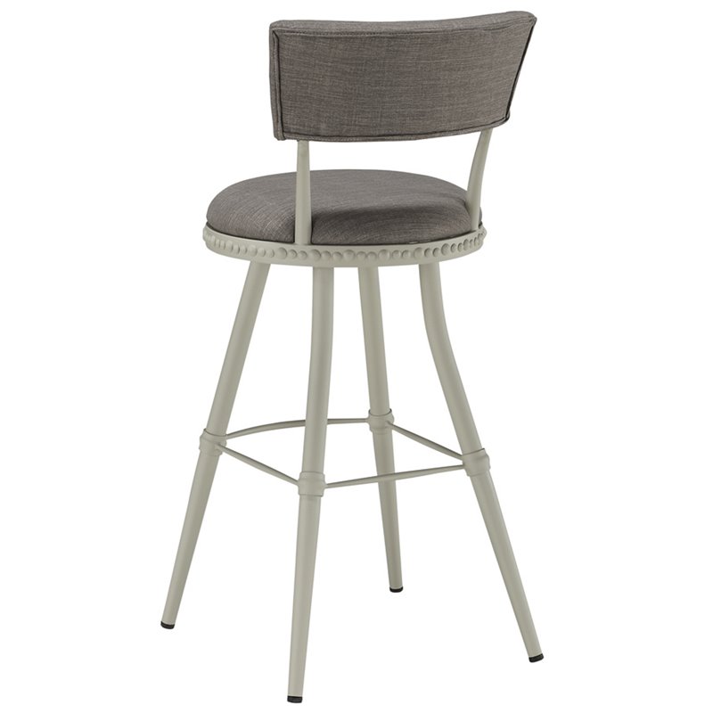 Boraam Steel Benton Adjustable Bar Stool in Gray and Beige Finish