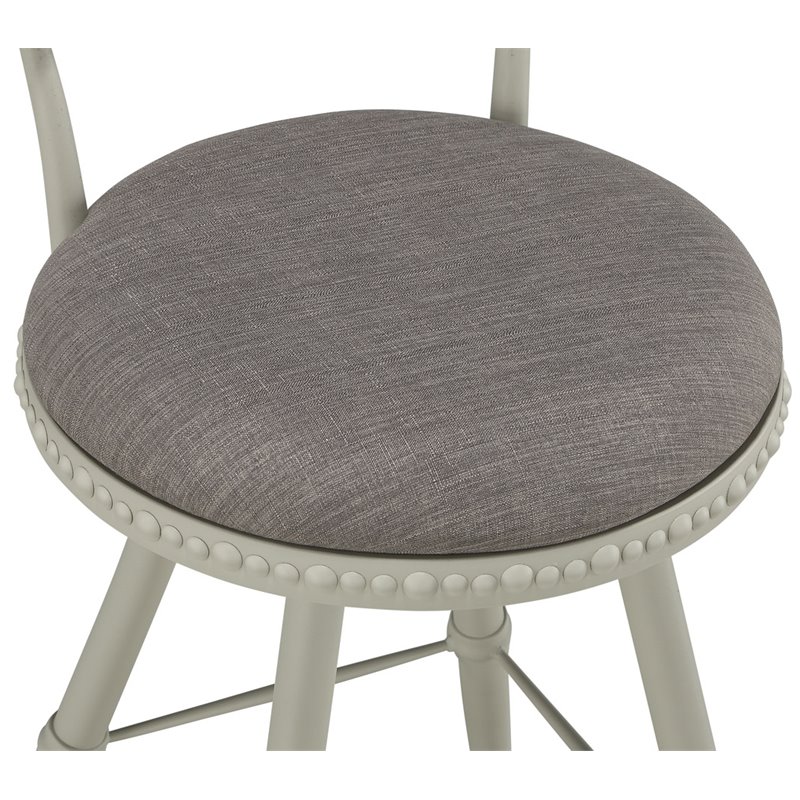 Boraam Steel Benton Adjustable Bar Stool in Gray and Beige Finish