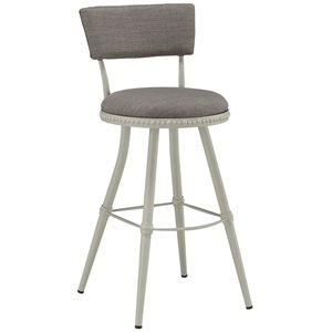 Boraam Steel Benton Adjustable Bar Stool in Gray and Beige Finish