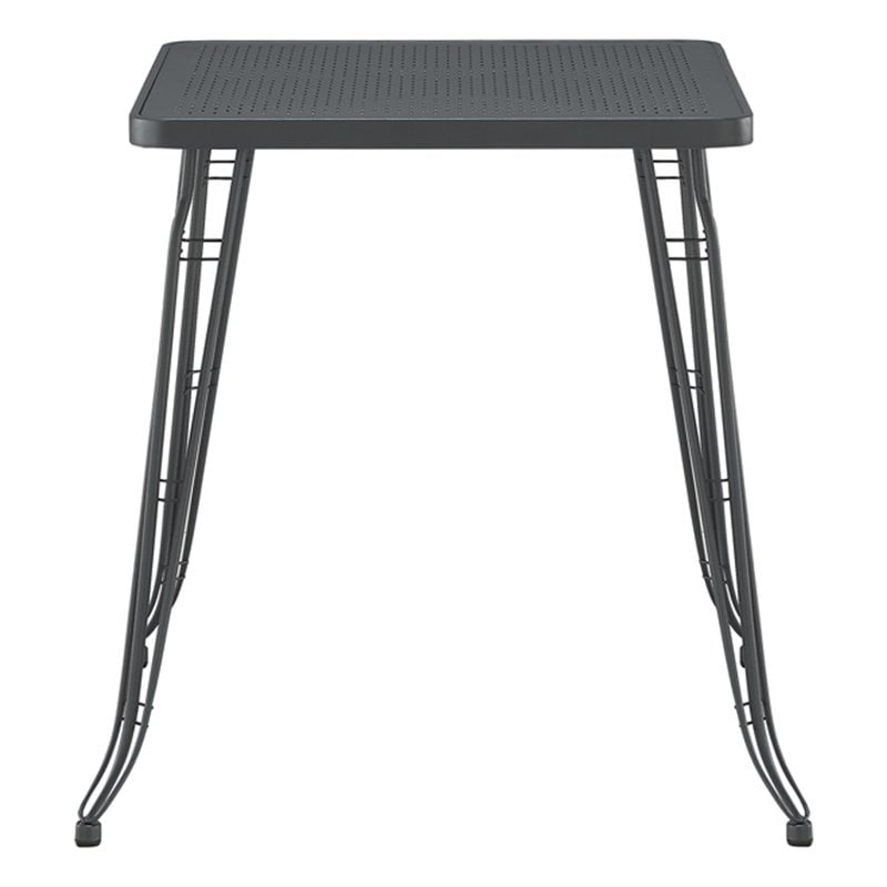 Boraam Gilbert Metal Pub Table in Gray Steel