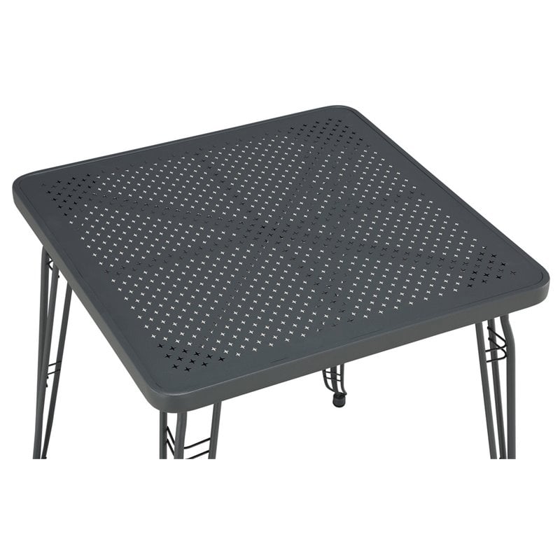 Boraam Gilbert Metal Pub Table in Gray Steel