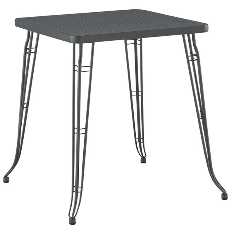 Boraam Gilbert Metal Pub Table in Gray Steel