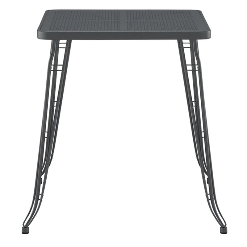 Boraam Carson Metal Pub Table in Gray Steel