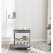 Boraam Holland Wood Kitchen Cart with Stainless Steel Top in Gray