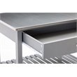 Boraam Holland Wood Kitchen Cart with Stainless Steel Top in Gray