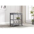 Boraam Holland Wood Kitchen Cart with Stainless Steel Top in Gray