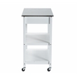 Boraam Holland Wood Kitchen Cart with Stainless Steel Top in White