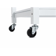 Boraam Holland Wood Kitchen Cart with Stainless Steel Top in White