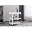 Boraam Holland Wood Kitchen Cart with Stainless Steel Top in White