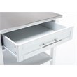 Boraam Hennington Wood Kitchen Cart with Stainless Steel Top in White Wash