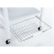 Boraam Hennington Wood Kitchen Cart with Stainless Steel Top in White Wash