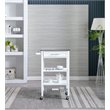 Boraam Hennington Wood Kitchen Cart with Stainless Steel Top in White Wash