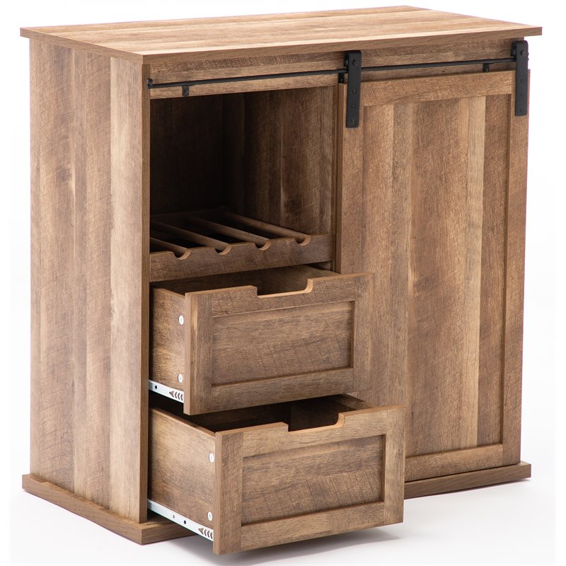 Barn door wine discount cabinet