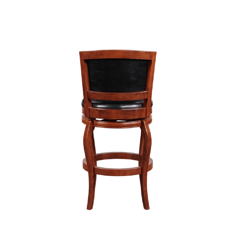 Boraam Wood Harris Bar Height Swivel Bar Stool in Cherry Finish