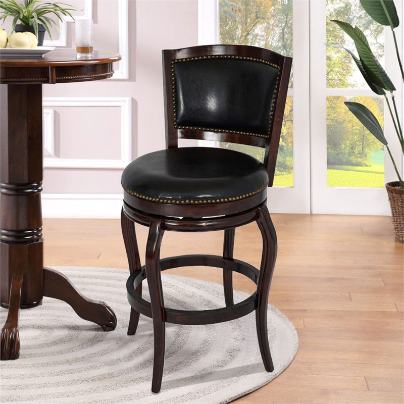 Boraam Harris Bar Height Swivel Bar Stool in Cappuccino