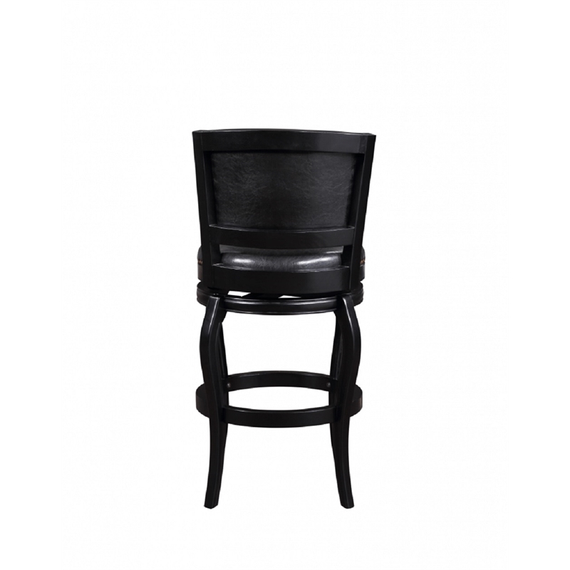 Boraam Wood Harris Bar Height Swivel Stool in Black Finish