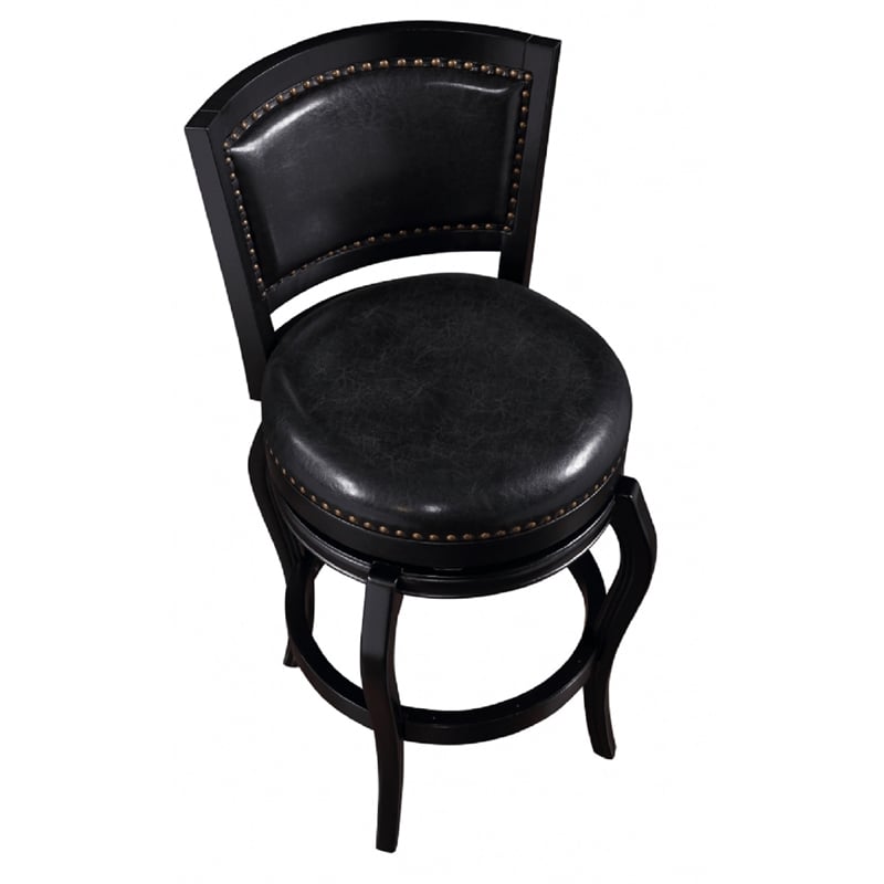 Boraam Wood Harris Bar Height Swivel Stool in Black Finish