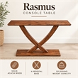 Boraam Rasmus Mid-Century Acacia Solid Wood Console Table in Warm Chestnut