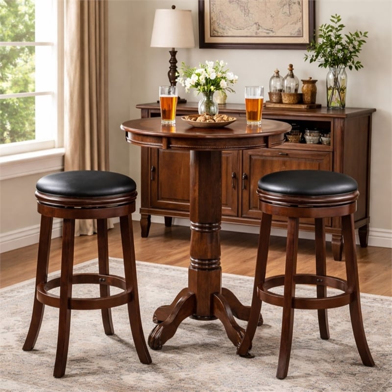 Boraam Wood Florence Pub Table in Cappuccino Finish
