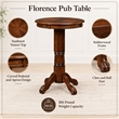 Boraam Wood Florence Pub Table in Cappuccino Finish