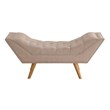 Boraam Wood Jaime  Button Tufted Bench in Beige Finish