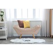 Boraam Wood Jaime  Button Tufted Bench in Beige Finish