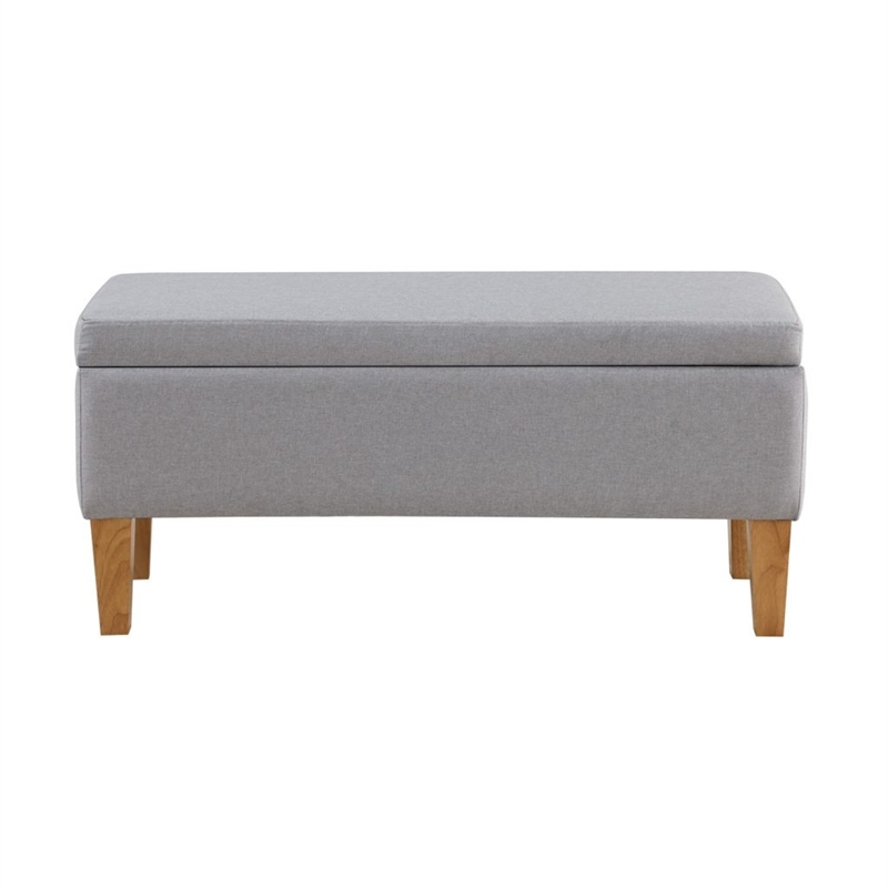 Boraam Wood Mico Backless Storage Bench in Gray Finish