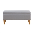 Boraam Wood Mico Backless Storage Bench in Gray Finish