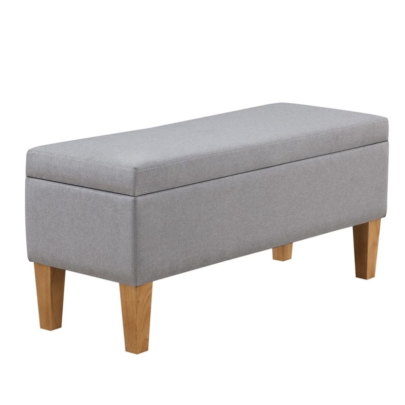 Boraam Wood Mico Backless Storage Bench in Gray Finish