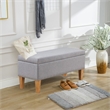 Boraam Wood Mico Backless Storage Bench in Gray Finish