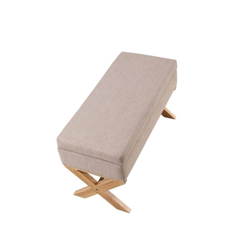Boraam Wood Becky Storage Bench in Beige Finish
