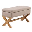 Boraam Wood Becky Storage Bench in Beige Finish