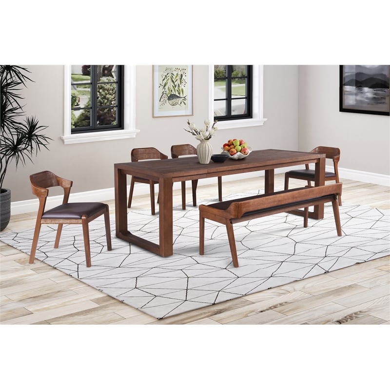 Boraam Rasmus 6pc Dining Set Chestnut Wire-Brush