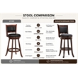 Boraam Wood Augusta Bar Height Swivel Bar Stool in Cappuccino Finish