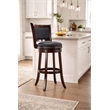 Boraam Wood Augusta Bar Height Swivel Bar Stool in Cappuccino Finish
