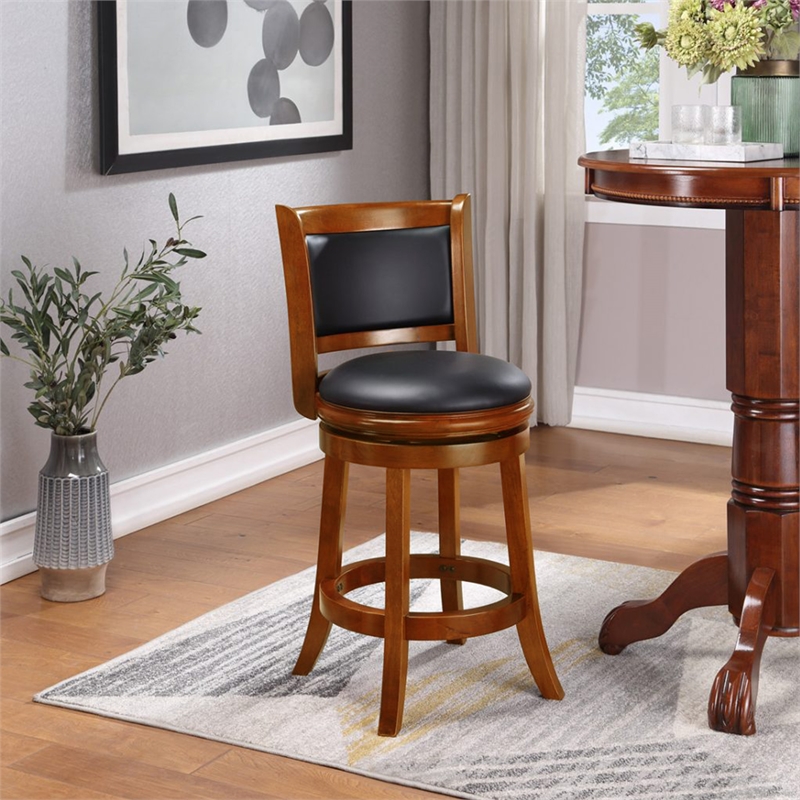 Boraam Augusta Counter Height Swivel Counter Stool in Cherry