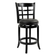 Boraam Wood Kyoto Counter Height Swivel Counter Stool in Black Finish