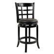 Boraam Wood Kyoto Bar Height Swivel Stool in Black Finish