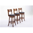 Boraam Wood Palmetto Bar Height Swivel Bar Stool in Walnut Finish