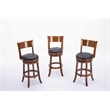 Boraam Wood Palmetto Bar Height Swivel Bar Stool in Walnut Finish
