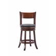 Boraam Wood Palmetto Counter Height Swivel Stool in Brandy Brown Finish