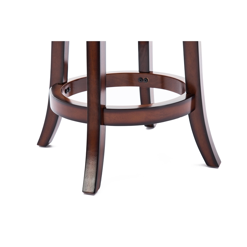 Boraam Wood Palmetto Counter Height Swivel Stool in Brandy Brown Finish