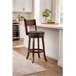 Boraam Wood Palmetto Bar Height Swivel Bar Stool in Brandy Brown Finish