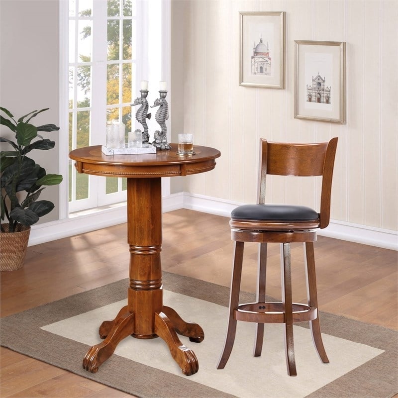 Boraam 3 Piece Pub Table Set in Walnut