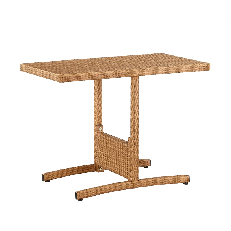 Boraam PVC Rattan Honeymoon 3pc Outdoor Dining Bistro Set in Gold Oak finish