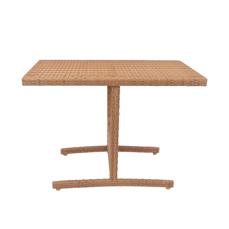 Boraam PVC Rattan Honeymoon 3pc Outdoor Dining Bistro Set in Gold Oak finish